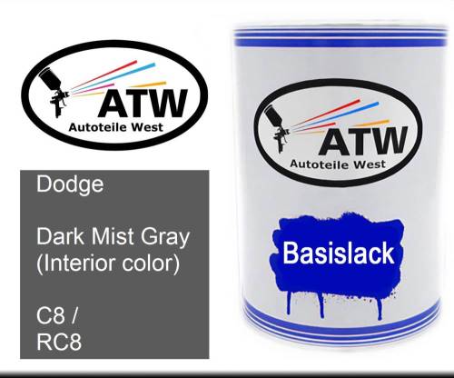 Dodge, Dark Mist Gray (Interior color), C8 / RC8: 500ml Lackdose, von ATW Autoteile West.